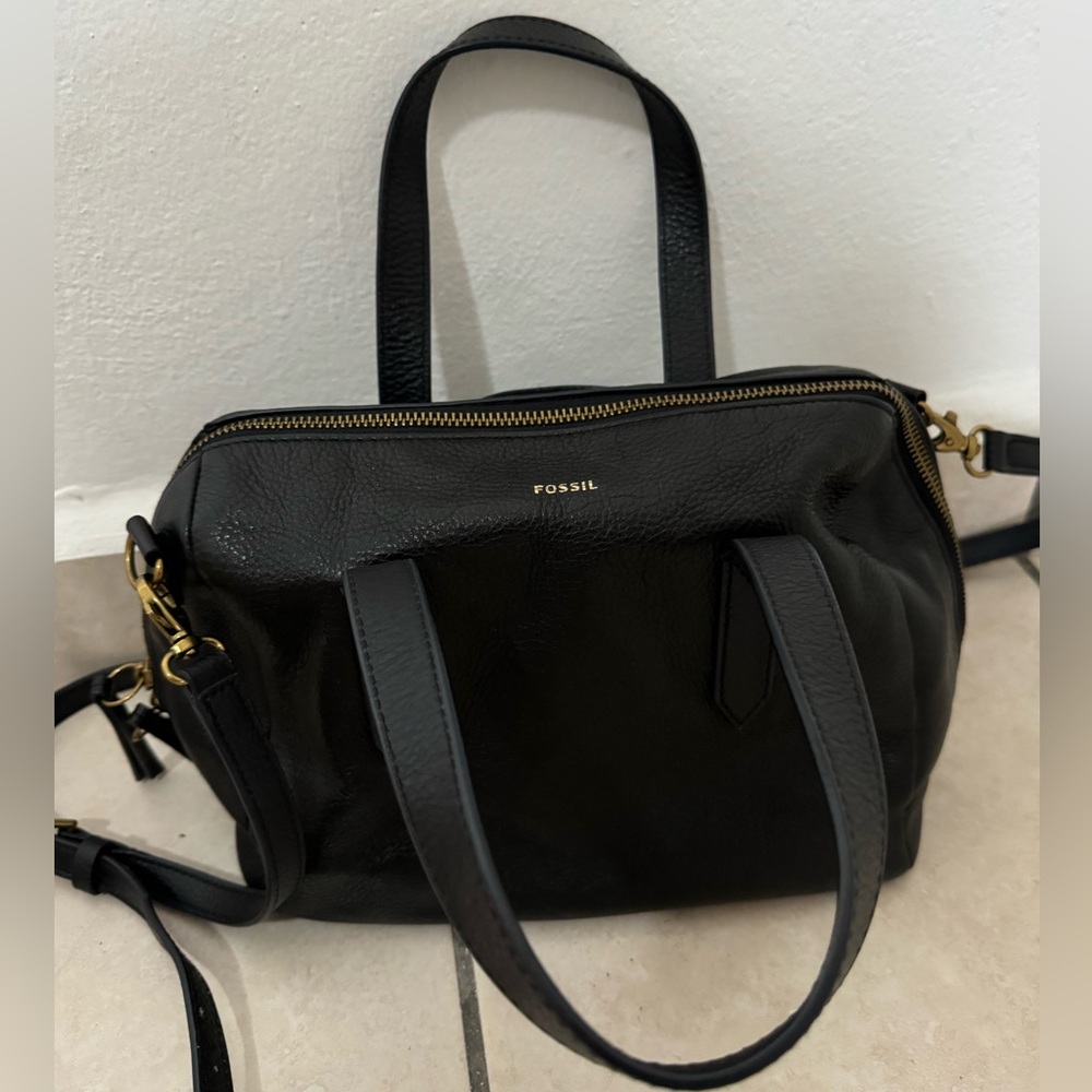 Fossil Sydney Satchel Bag - Leather Black